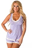 Velvet Kitten Sexy and Sweet Short PJ Set 543188 Large Lavender