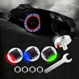 LEADTOPS Car Tire Wheel Lights, 4-pack Solar Energy Motion Sensors Flashing Colorful Gas Nozzle LED Tire Schrader Valve Cap Lights Lamp Bulb Waterproof for Car Auto Motorcycles Bicycles