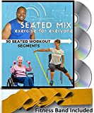 SEATED MIX CHAIR EXERCISE FOR SENIORS- 3 DVDs + 30 Exercise Segments + Resistance Band. Most Comprehensive Chair Exercise DVD for Seniors Available! Finally- Fun Chair Exercises for Seniors DVD!