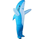 MH Zone Inflatable Shark Costume for Adult Funny Halloween Costumes Cosplay Fantasy Costume (Blue)