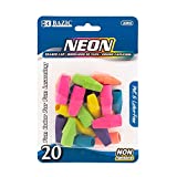 BAZIC Eraser Top, Latex Free Pencil Tops Erasers (20/Pack), Neon Color Arrowhead Caps Erasers, 1-Pack
