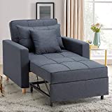 YODOLLA 3-in-1 Sofa Bed Chair, Single Sleeper Chair Bed with Adjust Backrest Into a Sofa,Lounger Chair,Single Bed,Convertible Chair Bed for Adults, Navy