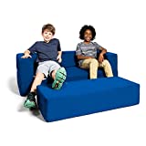 Jaxx Zipline Sofa Large Ottoman 3 in 1 Fold Out Big Kids Edition, Blueberry