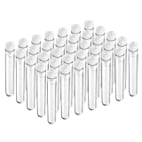 Joyclub 50pcs 12x100mm(8ml) Clear Plastic Test Tubes with Caps for Scientific Experiments, Halloween, Christmas, Scientific Themed Kids Birthday Party Supplies, Decorate The House, Candy Storage