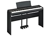 Yamaha P125 Digital Piano Deluxe Bundle with Furniture Stand and 3-Pedal Unit, Black