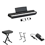 Yamaha P125 Digital Piano Bundle with Z Stand, Bench and Sustain Pedal, Black