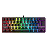 Snpurdiri 60% Wired Gaming Keyboard, RGB Backlit Ultra-Compact Mini Keyboard, Waterproof Mini Compact 61 Keys Keyboard for PC/Mac Gamer, Typist, Travel, Easy to Carry on Business Trip(Black)