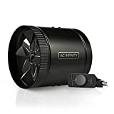 AC Infinity RAXIAL S8, Inline Booster Duct Fan 8 with Speed Controller - Low Noise Inline HVAC Blower Can Fan for Basements, Bathrooms, Kitchens, Workshops