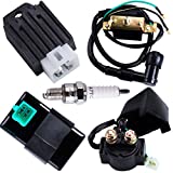 CNCMOTOK CDI Box Ignition Coil 5 Pin Regulator Rectifier Relay Spark plug For Kazuma Meerkat 50cc Falcon 70cc 90cc 110cc Taotao Roketa Coolster 110CC ATV 3050B X15 X 18 R Nitro X19 SSR Pocket Bike