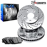 R1 Concepts Front Brakes and Rotors Kit |Front Brake Pads| Brake Rotors and Pads| Ceramic Brake Pads and Rotors |fits 2012-2015 Honda Civic