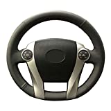 Eiseng DIY Steering Wheel Cover for 2010 2011 2012 2013 2014 2015 Toyota Prius Hatchback/for 2012-2019 Prius C/for 2012-2017 Prius V Wagon Plug-in Black Microfiber Leather Interior Accessories