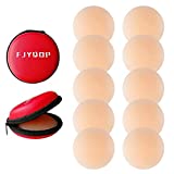 Nipple Covers Silicone Pasties for Women - 5 Pairs, Reusable Nippleless Covers Invisible Adhesive Sticky Breast Petals Cream