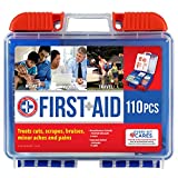 Be Smart Get Prepared 110 Piece First Aid Kit: Clean, Treat, Protect Minor Cuts, Scrapes. Home, Office, Car, School, Business, Travel, Emergency, Survival, Hunting, Outdoor, Camping & Sports