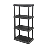 BLACK+DECKER Shelving Unit, Light Duty Storage Shelving Unit, Garage Organizer, Indoor and Outdoor, Black (1-Pack, 14"x22")