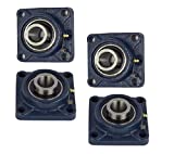 Jeremywell UCF205-16 Pillow Block Bearing 1 inch Bore, Square, 4-Bolt Flange Mounted, Solid Base, Self-Alignment (4 PCS)
