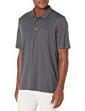 Amazon Essentials Men's Regular-Fit Pocket Jersey Polo, Charcoal Heather, Small