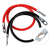 Cartman 4AWG 18-Inch Battery Inverter Cables Set, 4Gauge x 18" (1 Black & 1 Red)