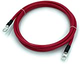 4 Gauge Marine Grade Battery Cables, USCG and ABYC Approved, 1-15ft Lengths, Heavy Duty Tinned Lugs, Fully Assembled and Made in the USA (1ft,Single Red, 3/8 Lugs)