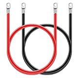 4AWG 24-Inch Battery Inverter Cables Set, 4Gauge x 24" (1 Black & 1 Red) (R&B 4AWG 24-Inch)