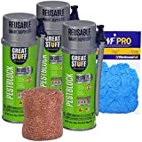 AWF PRO Great Stuff Pestblock Kit - Pestblock Smart Dispenser Reusable Polyurethane Foam Sealant 12oz (3), 4inches x 20inches Copper Mesh (1), Gloves (1), Expanding Foam, Insulating Foam Sealant