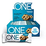 ONE Protein Bars, Gluten Free Protein Bars with 20g Protein and only 1g Sugar, Guilt-Free Snacking for High Protein Diets, Chocolate Chip Cookie Dough, 2.12 oz (12 Pack)