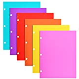 6 Pack 4 Pocket Paper Folders -2 Horizontal and 2 Vertical Pockets , 3-Hole Punched Assorted Colors 300gsm Paper folders for 3 Ring Binder, Letter Size/ A4