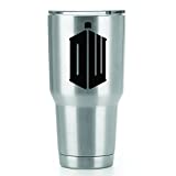 Doctor Who DW Vinyl Decals Stickers (2 Pack!!!) | Yeti Tumbler Cup Ozark Trail RTIC Orca | Decals Only! Cup not Included! | 2-3 X 1.7 inch Black Decals | KCD1126