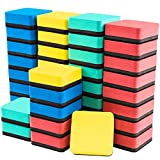 Dry Erase Erasers, 40 Pack Magnetic White Board Erasers, Dry Eraser Chalkboard Cleaner Bulk, Classroom Teacher Kids Supplies, Mini Size 4 Assorted Color(Blue, Red, Green, Yellow) by EAONE