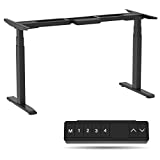 AITERMINAL Electric Standing Desk Frame Dual Motor Height Adjustable Desk Motorized Stand Up Desk-Black(Frame Only)