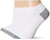 Fruit of the Loom Women's 6 Pack No Show Socks, White/Grey, Shoe Size: 4-10