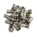 KOSTONA RG6 F Type Twist-On Screw Coaxial Cable RF Connector Adapter Plug of 20 Pack