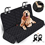 Yuntec Dog Car Seat Cover, Back Seat Cover for Dogs Pet Car Seat Protector Waterproof Bench Car Seat Cover, Non-Slip Reat Seat Cover fits Middle Armrest for Most Cars Trucks SUVs - Black