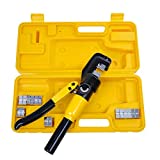 MejorChoy 10 Ton Hydraulic Wire Crimper Battery Cable Lug Terminal Crimping Clamp Tool with 9 Dies