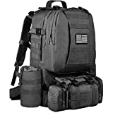 NOOLA Military Tactical Backpack Army Assault Pack Detachable Rucksack Molle Bag Black