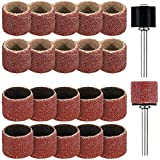 22 Pet Nail Grinder Replacement Kit with Grit Sanding Bands Pet Nail Smoother Dog Claw Care Black Grinding Drums Dog Nail Grinder Replacement Dog Claw Grooming Supplies (1/2 Inch 60 Grit and 100 Grit)