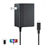 Charger for Switch,Switch Charger Compatible with Switch OLED and Switch Lite.15V/2.6A Power Supply Support Switch TV Mode.5 FT Power Cable USB C Port.2.5 Hours Fast Charge AC Adapter