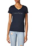 Nautica Women's Easy Comfort Supersoft 100% Cotton Classic Logo T-Shirt, Navy, Large