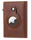 eBhag868 Smart Card Clip Wallet with Durable One-Press, Quick-Access Card Holders, Integrates Cutting Edge Tracking & RFID Blocking Technology (AirTag NOT Included) - Brown