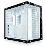 GIM ATX Mid-Tower Case White Gaming PC Case 2 Tempered Glass Panels & Front Panel RGB Strip Gaming Computer Case Desktop Case USB 3.0 I/O Port, Magnet Dust Filter, Water-Cooling Ready