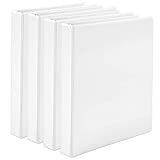 Amazon Basics Economy, Showcase View, 3 Ring Binder with 1 Inch D-Ring - White, Pack of 4
