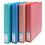 Yoobi 1 Inch Binder Set - 3 Ring Binders with 2 Pockets, 375 Sheets Capacity, PVC Free, FSC Certified Packaging - Solid Multicolor D-Ring Binder - 4 Pack