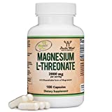 Magnesium L Threonate Capsules (Magtein)  High Absorption Supplement  Bioavailable Form for Healthy Sleep Habits and Cognitive Function Support  2,000 mg  100 Capsules