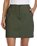 Willit Women's Skorts Golf Casual Skort Skirts UPF 50+ Quick Dry Zip Pockets Outdoor Hiking Dark Green M