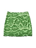 SOLY HUX Women's High Waist Lettuce Trim Marble Print Mesh Mini Bodycon Skirt Green S