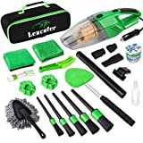 Lezcufer 17Pcs Car Interior Detailing Kit with High Power Handheld Vacuum, Car Cleaning Kit,Detailing Brush Set,Windshield Cleaning Tool,Cleaning Gel,Microfiber Towels, Complete Car Interior Care Kit