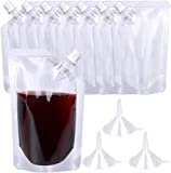 24 Pcs Plastic Flasks, 8 Oz Concealable and Reusable Drink Pouches, Leak-Proof Food Grade Plastic for Travel