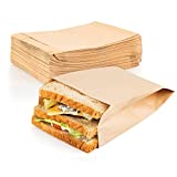 100 PCS 4.7x7.5x2.7" 2lb Brown Paper Lunch Bags Kraft Paper Sandwich Bags Flat favor bag for Sandwich Snacks Cookie Popcorn Party Gift bag