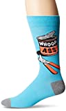 K. Bell Men's Funny Jokes and Wordplay Novelty Crew Socks, Whoop Ass (Blue), Shoe Size: 6-12