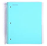 Mintra Office Durable Spiral Notebooks, 5 Subject, (Teal, College Ruled ) 1 Pack, 200 Sheets,Poly Pockets, Moisture Resistant Cover, School, Office, Business, Professional