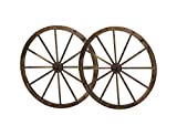 PierSurplus 36 in Steel-Rimmed Wooden Wagon Wheels - Decorative Wall Decor, Set of Two Product